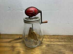 Vintage Dazey Churn No. 4 Butter Churn Tulip Jar Red Football 4Qt. Farmhouse